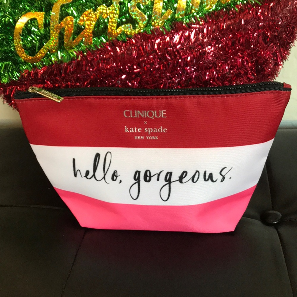 Clinique X Kate Spade Color Block Nylon Cosmetic Pouch NWOT